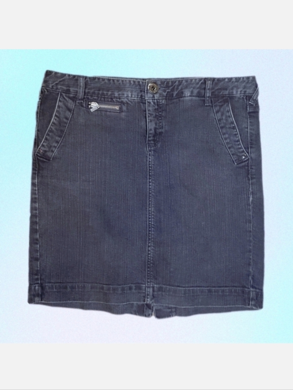 Tommy Hilfiger Denim Pencil Skirt 5-Pocket Dark Wash Stretch Above Knee